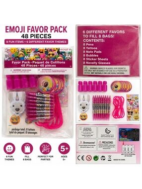Emoji Favor Pack 48 Pieces with 6 Different Favor Themes